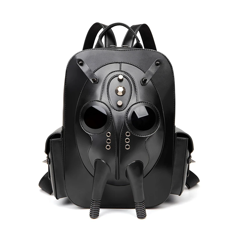 

Medieval Steampunk Plague Doctor Backpack Knapsack Halloween PU Leather Mask Vintage Gothic Skull IPAD Masquerade Carnival Bag