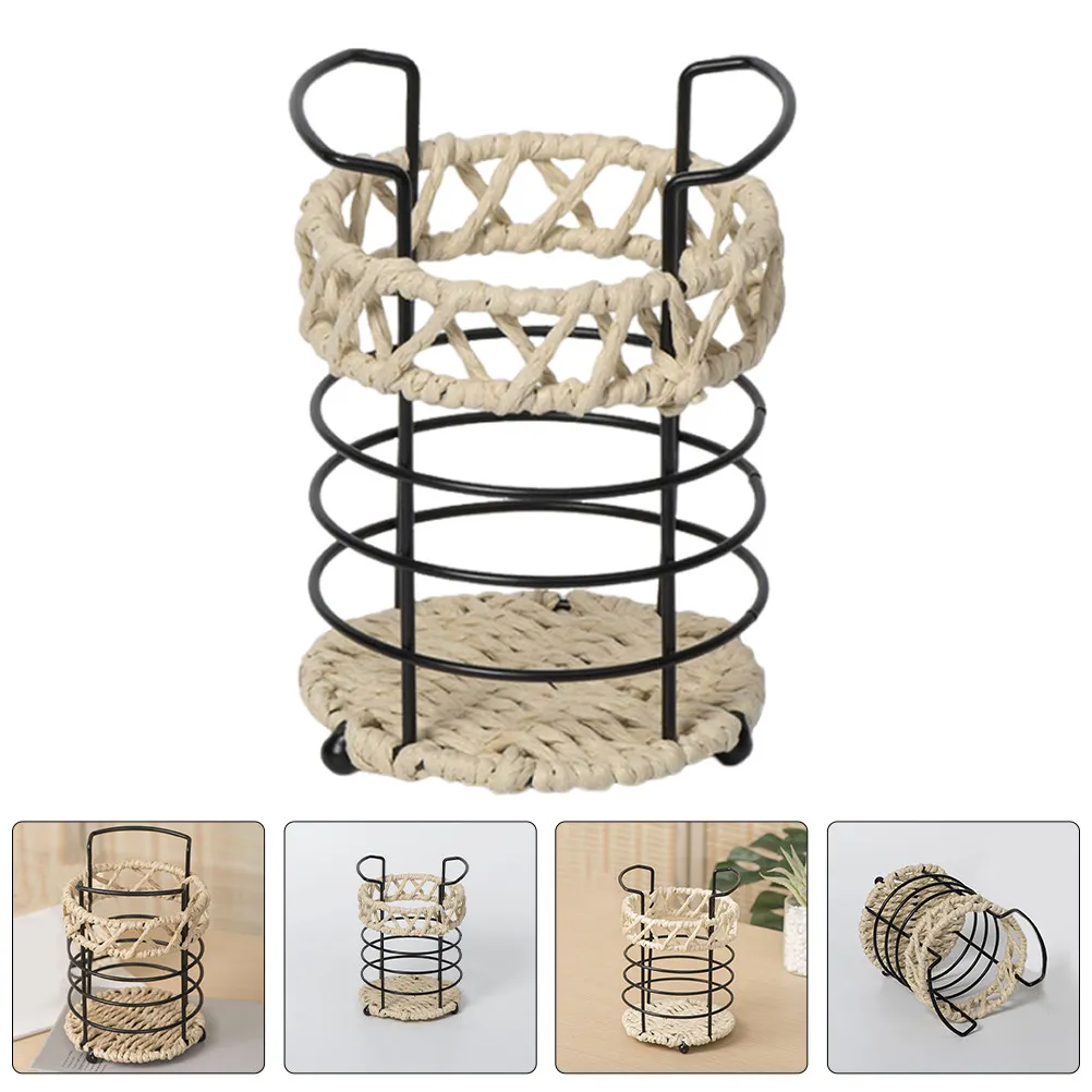 Sturdy Woven Pen Container Desktop Pencil Holder Multi- Desk Organizer for Pens Pencils Makeup Brushes Crafts