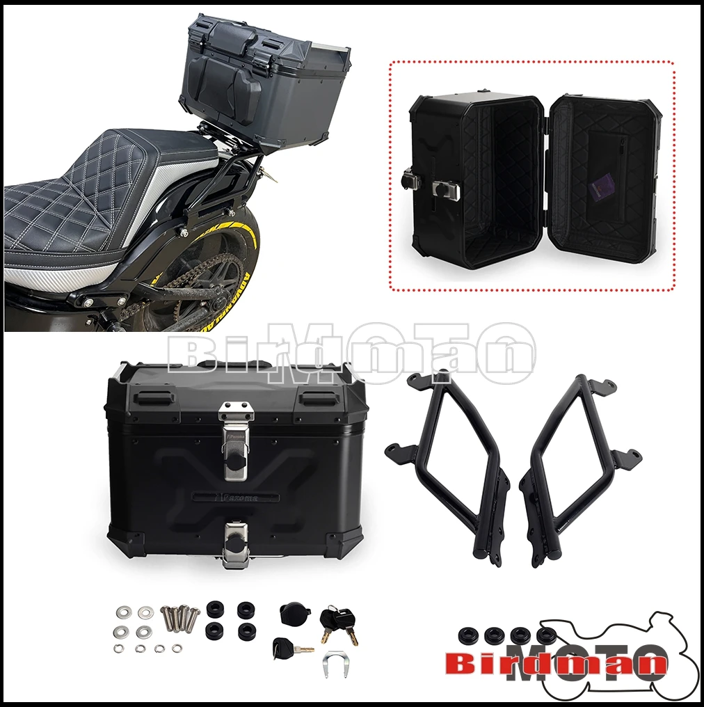 

Для Harley Softail Fat Bob 114 FXFBS FXFB 2018-2025 мотоциклетный хвостовой ящик, багажник 42 л, верхний хвост, задние чехлы для инструментов с креплением