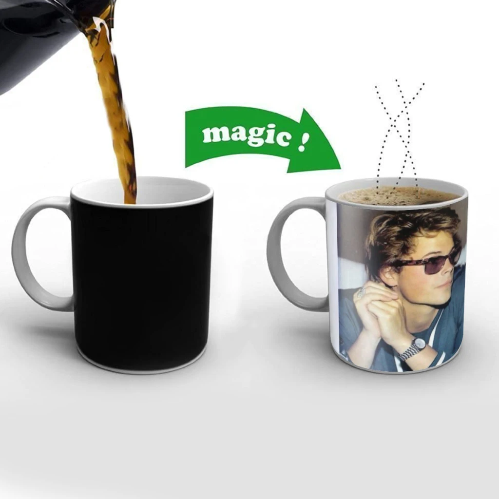 R-Rob Lowe-taza de cerámica con cambio de Color creativo, taza de café caliente, taza de desayuno, regalo para Amiga