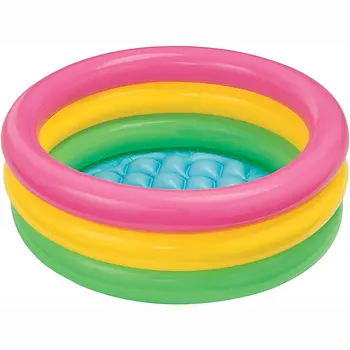 86x25cm 1-2 person 3-Ring Round Sunset Glow inflatable baby kids swimming pool paddling pools water play with gift box