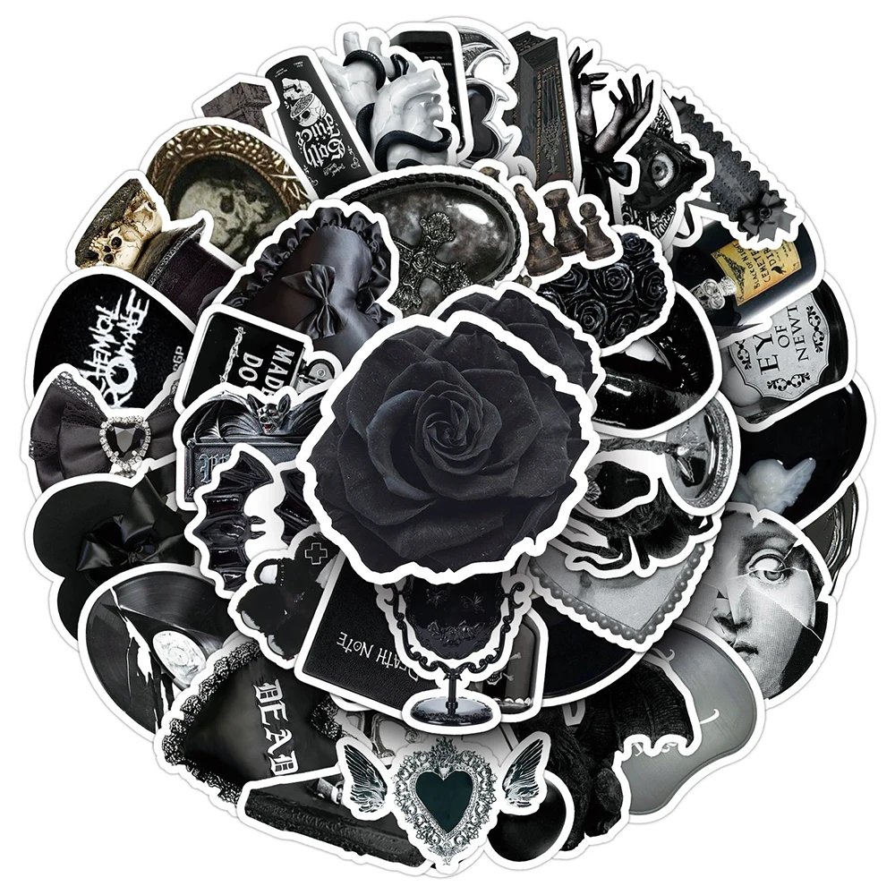 

10/30/50PCS INS Goth Dark Witch Horror Cartoon Stickers Graffiti Skateboard Motorcycle Waterproof Halloween Decoration Decal Toy