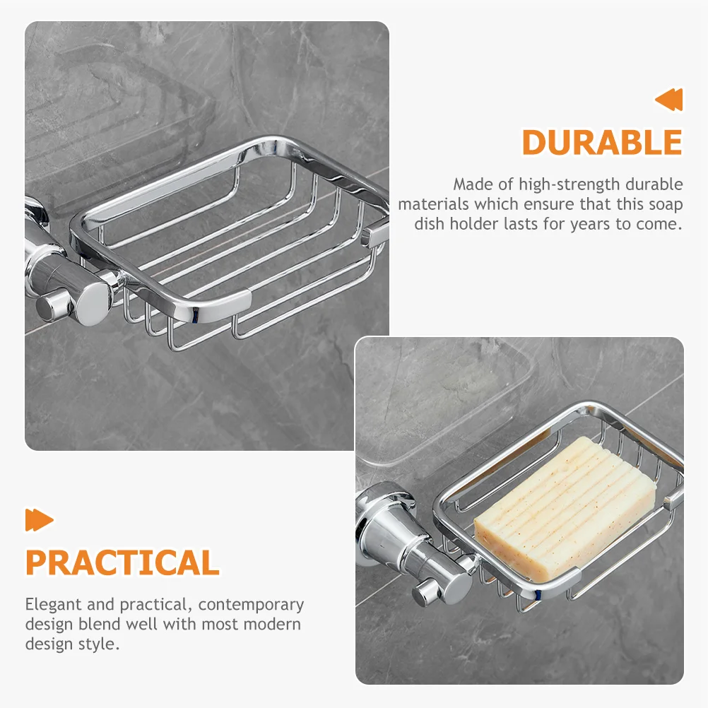 

Stainless Steel Soap Dish Holder Bathroom Kitchen Metal Utensil Tray Wall Mount Non Slip Draining Rack Storage Box