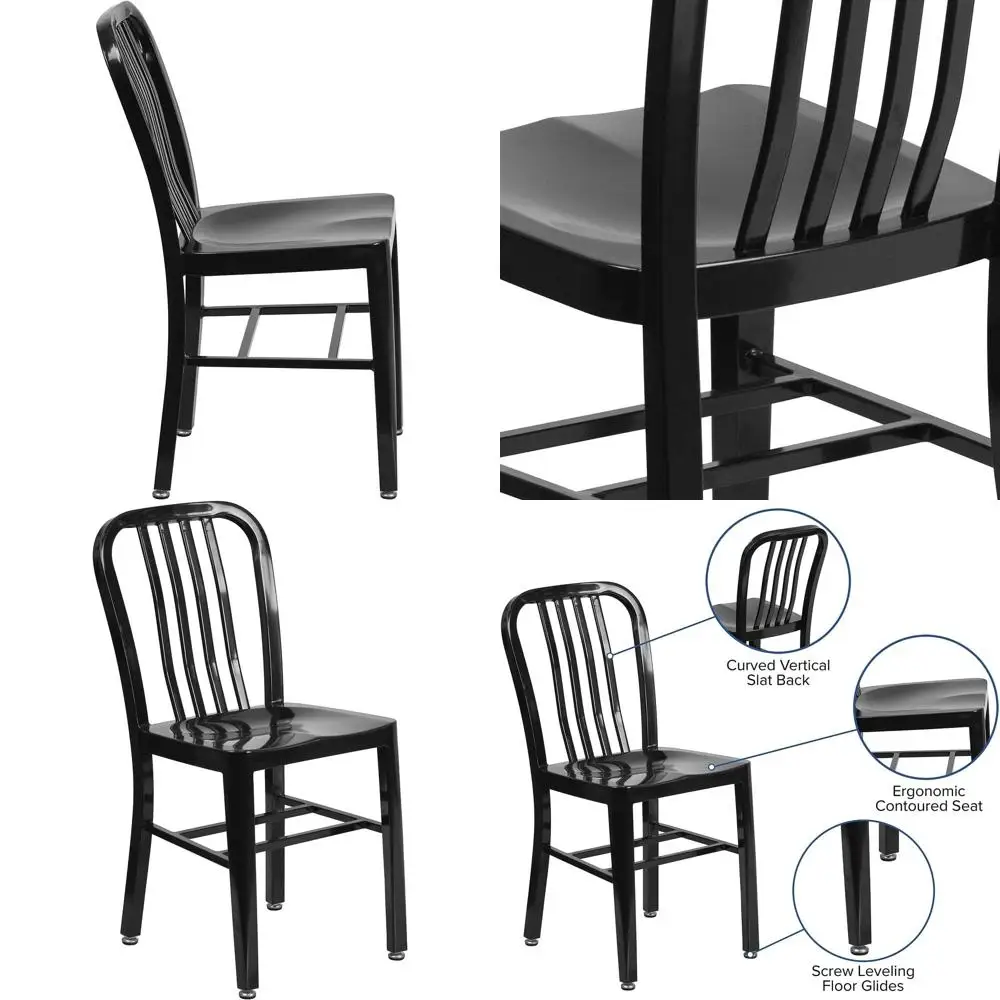 

Durable Black Metal Chair, Suitable for Indoor and Outdoor Use