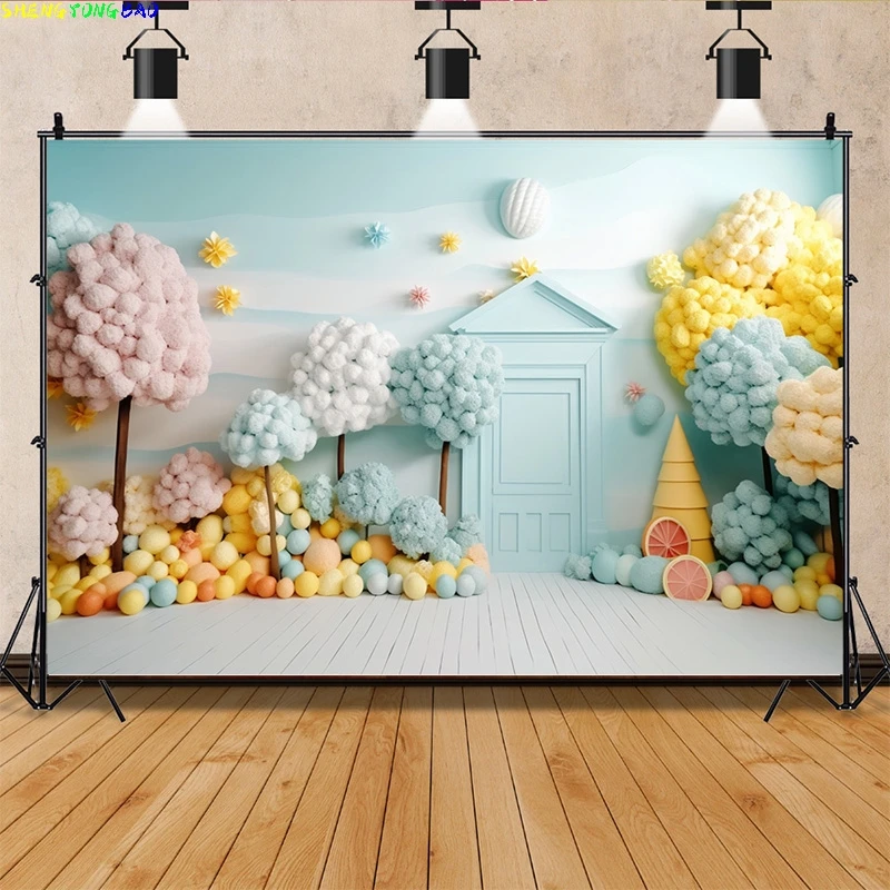 مستلزمات خلفية للتصوير الفوتوغرافي لغرفة الطفل ، تصوير عيد ميلاد سعيد ، ديكورات حفلات لحديثي الولادة ، قوس بالونات ، مظهر زهور ، خلفية صور ، ، ، ، ، من