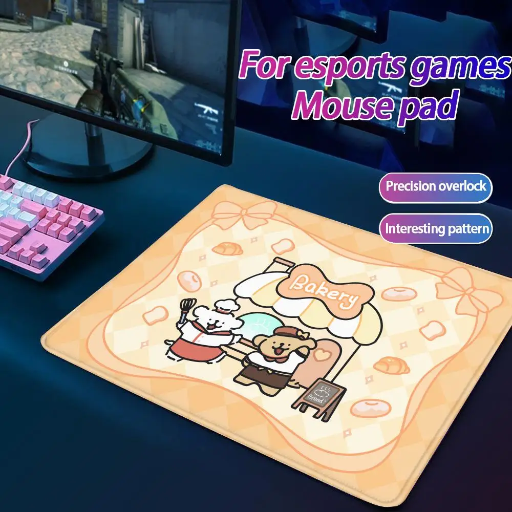 

Line Puppy Maltese Small Mouse Pad Desk Pad Desktop Computer Keyboard Wireless Mouse Boy Girl Gift for Play games Coasters