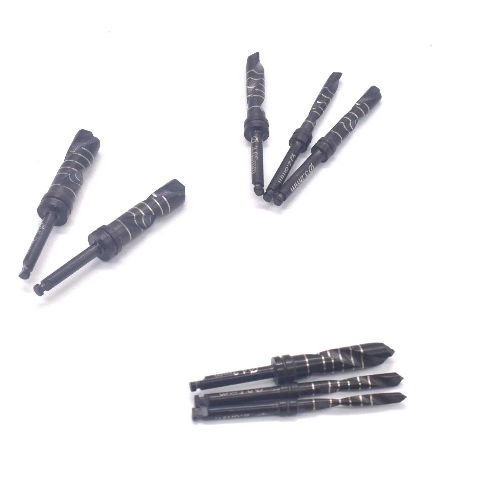 1 stücke Zahn implantat bohrer Titan beschichtetes schwarzes Reibohr gerät 2,0mm/2,5mm/2,8mm/3,2mm/3,65mm/4,2mm/4,8mm/5,2mm