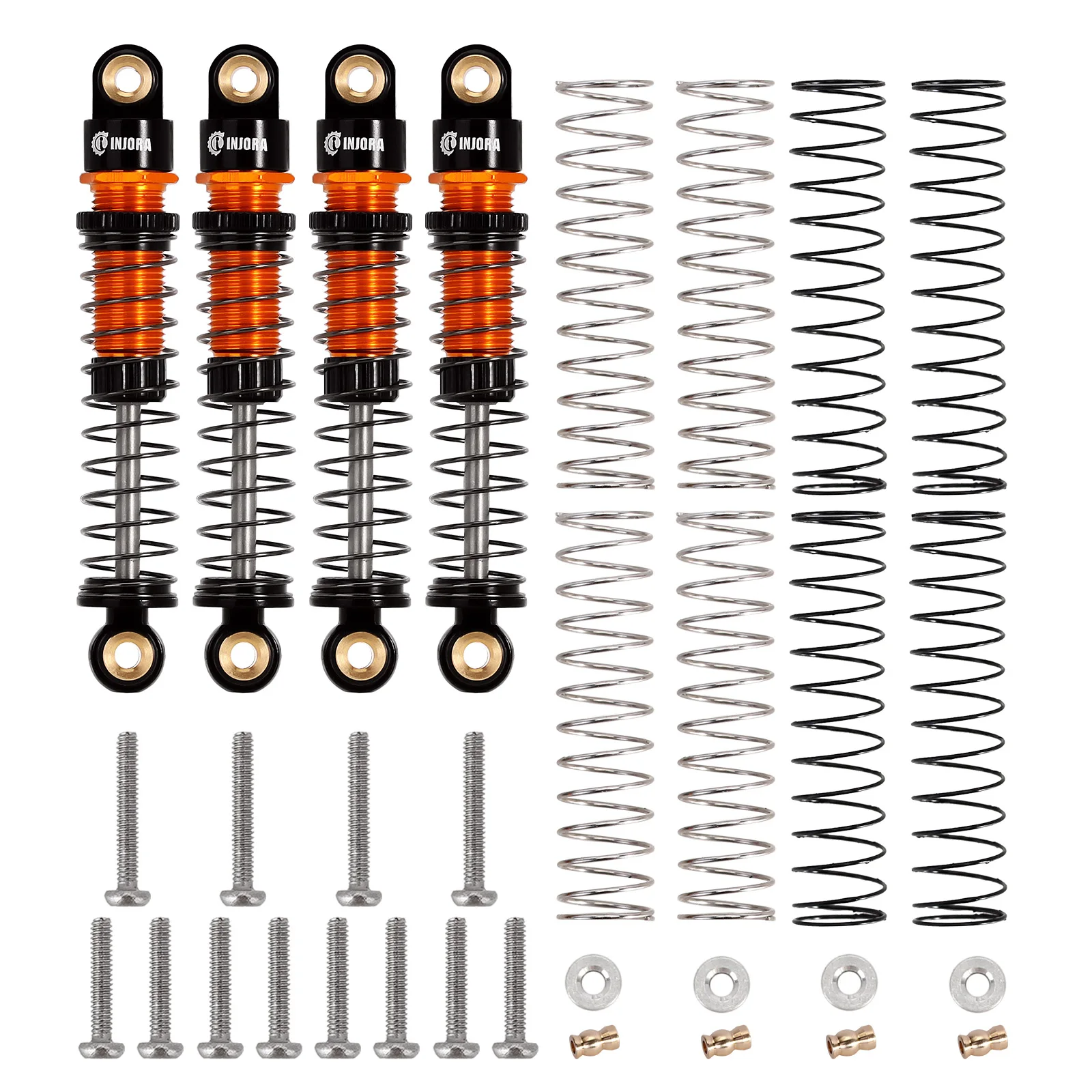 INJORA 45mm Aluminium Schroefdraad Schokdemper Olie Demper voor 1/24 RC Crawler FMS FCX24 FCX18 Upgrade