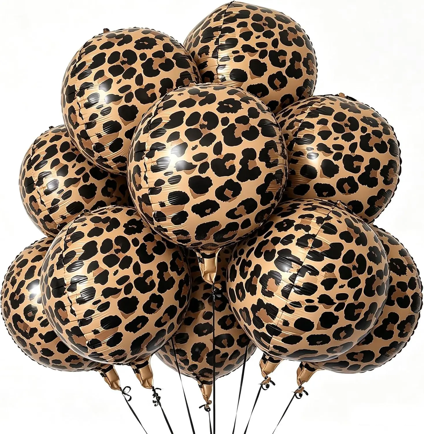 22 Inch 4D Large Cheetah Print Balloons,10 Pcs Animal Balloon For Birthday