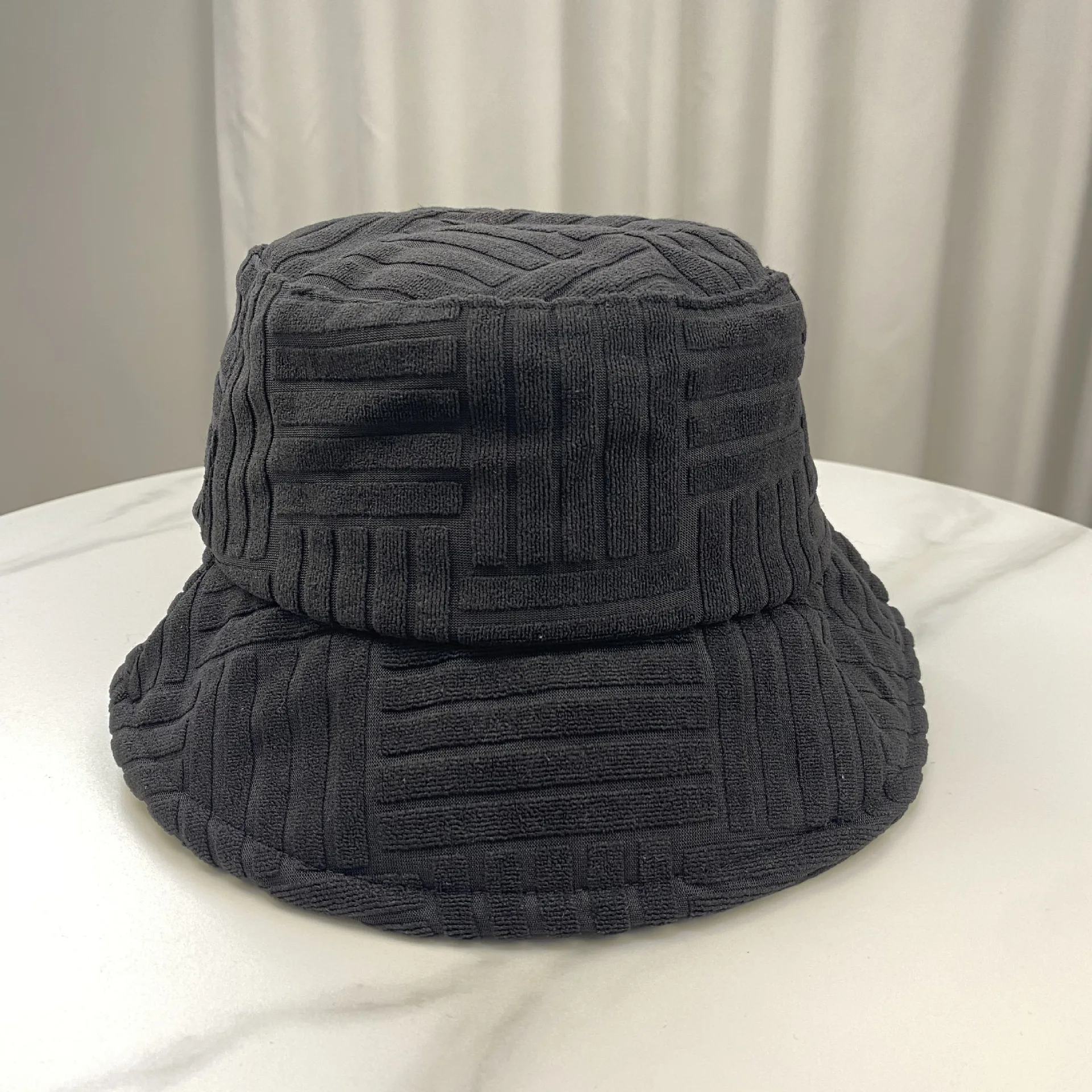 Plain Terry Towelling Bucket Hat Adult Spring Autumn Outdoor Panama Hip Hop Casual Fisherman Hat Unisex Solid Color Bob