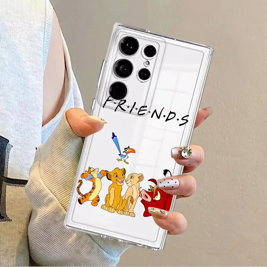 Disney Re Leone Custodia Cool per Samsung Galaxy Note 20 Ultra 10 S24 S25 Edge S20 Plus S22 FE S23 Ultra S21 Cover Trasparente