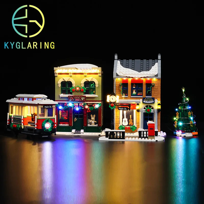 Kyglaring Led Lighting Set For 10308 Christmas High Street (Not Included Building Blocks) Holiday Decoration DIY