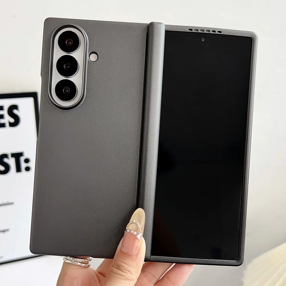 Luxuriöse Handyhülle mit mattierter metallischer Textur und Scharnier für Samsung Galaxy Z Fold 8 7 6 5 4 5G, für Magsafe, magnetische Hart-PC-Schutzhülle