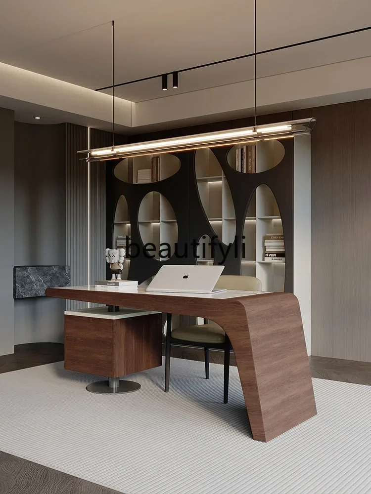 G Italian minimalist marble surface combination desk, modern light luxury study desk