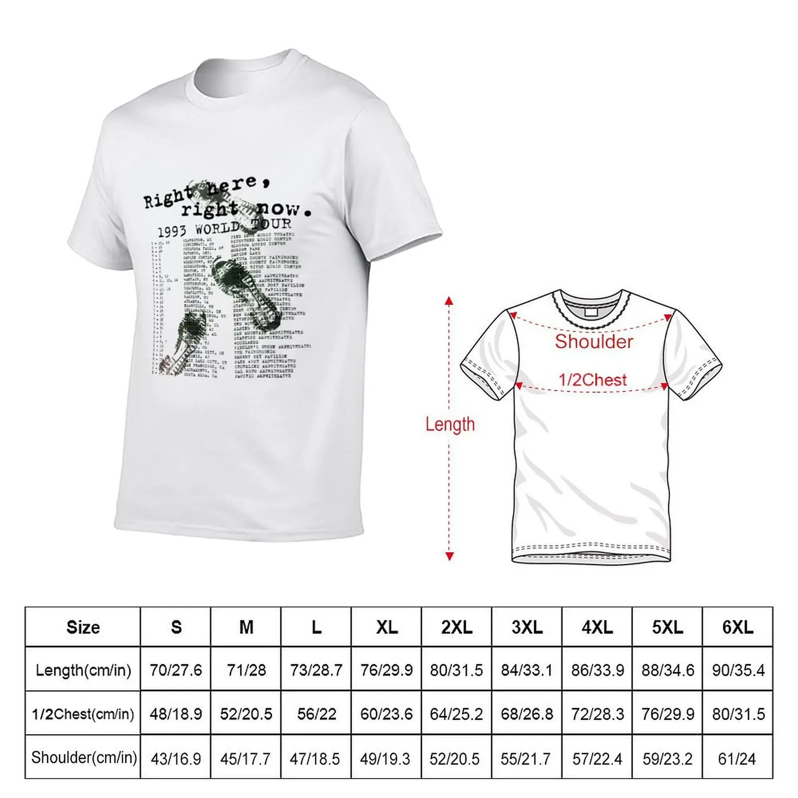 1993 Van Halen Right Here Right Now World Tour T-Shirt luxury designer vintage graphic tee mens fashion