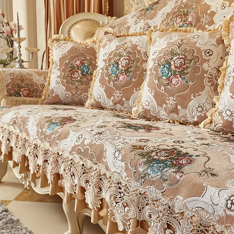

Jacquard Fabric Sofa Cover Home Decorations High-end Anti-slip Cushions Cover Four Season Universal Living Room Sofa Towel Couch