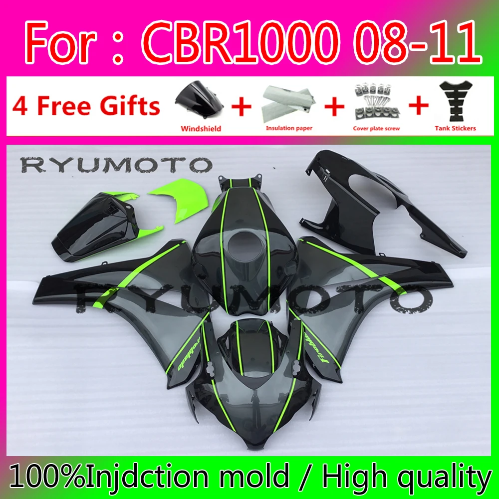 

Injection New ABS Whole Fairings Kits For Honda CBR 1000 RR 2008 2011 CBR1000rr 2008 2009 2010 2011 Fairing black green