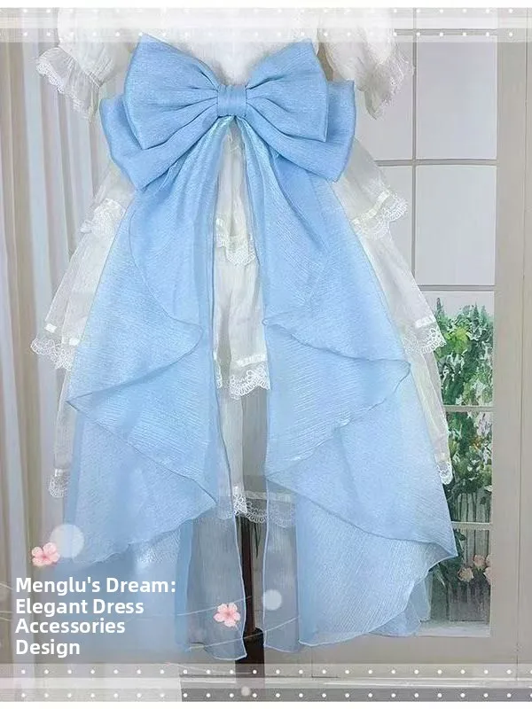 

Большой узел, хвосты, бабочки в кухне, вуаль из органзы, многоцветная универсальная заколка для аксессуаров в стиле Лолиты, фиксированная булавка