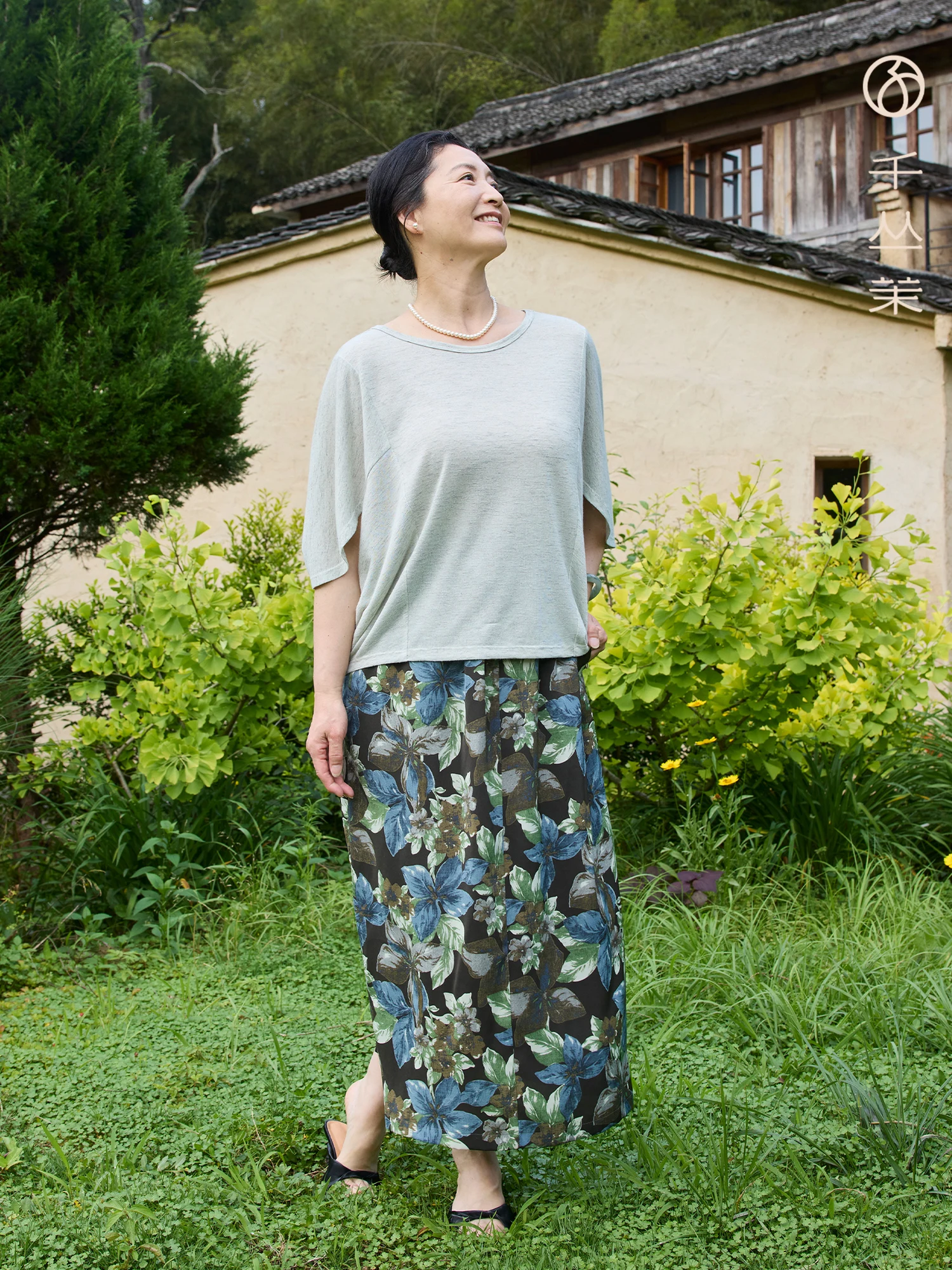 

New Summer Mommy Style Loose Printed Half Skirt Age-Defying Chinese Traditional Loose Fit Mid-Aged And Elderly Women's Fashion