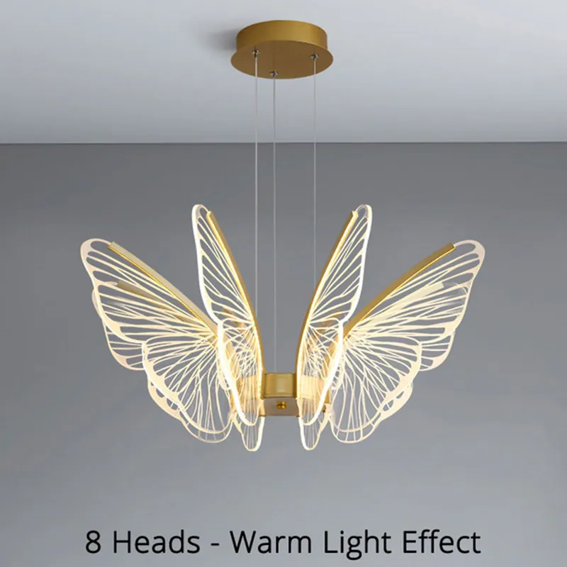 

New butterfly chandelier modern minimalist creative dining living room bedroom children's room LED smart lamps decorative lamp