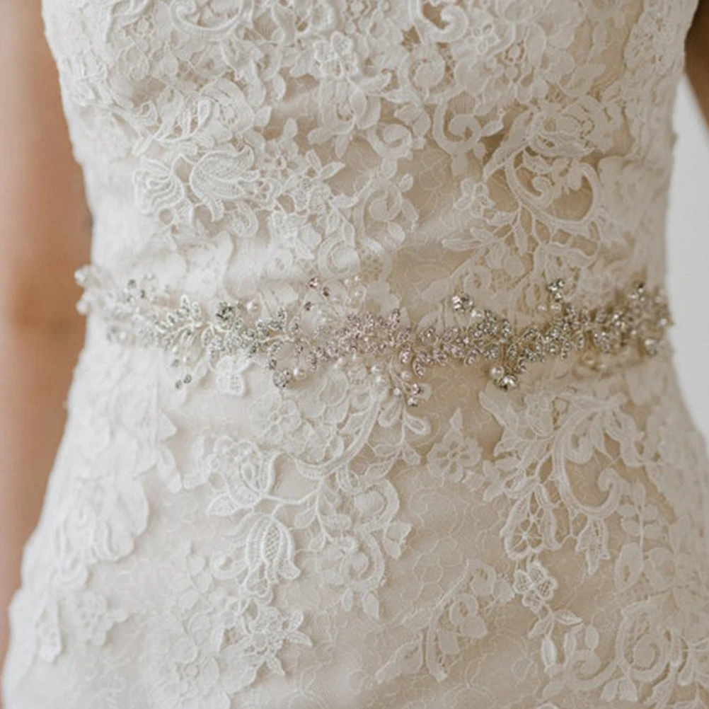 

Alloy Pearl Belt Bridal Sash Wedding Dress Rhinestone Elegant Accessories Bridesmaid Parties Formal Occasions Durability