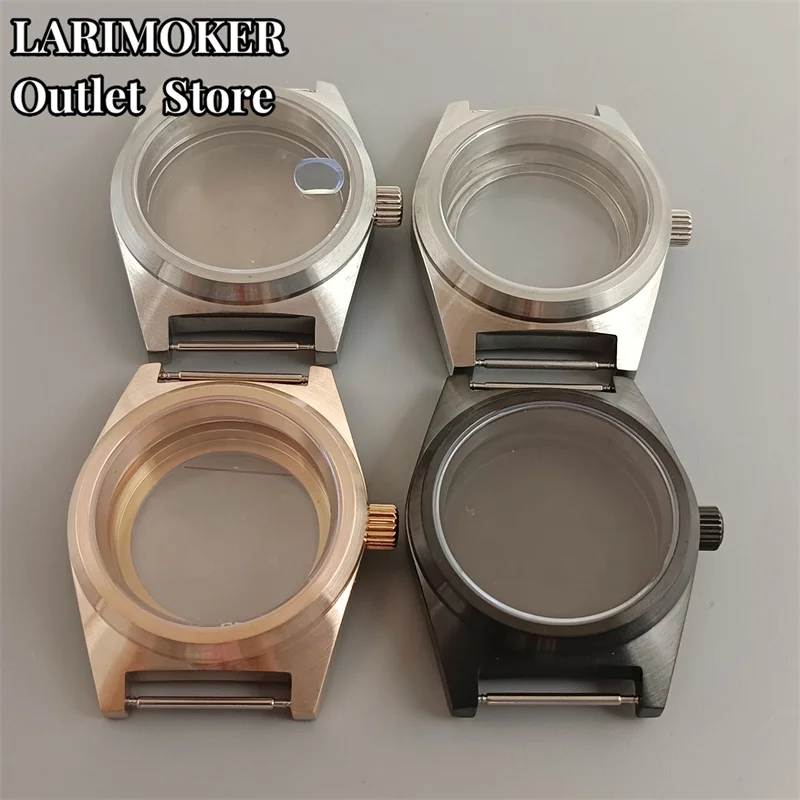 LARIMOKER 38mm vintage silver rose gold black watch case sapphire glass  dome coated glass fit NH35 NH36 ETA2824 PT5000 movement