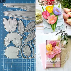 Lucky Goddess Metal Cutting Dies Tulip Set Diy Scrapbooking Photo Album Decorative Embossing Paper Card Crafts