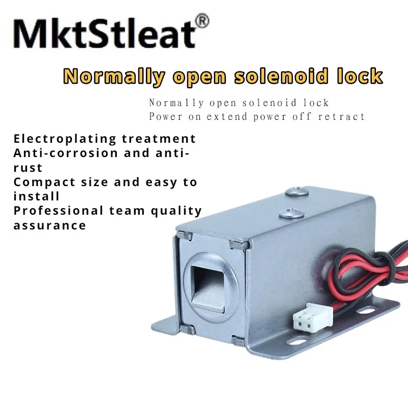 MktStleat LY03 Normally Open Solenoid Lock Small Power on Lock 12V24V Solenoid Electronic Gate Control Magnetic Lock