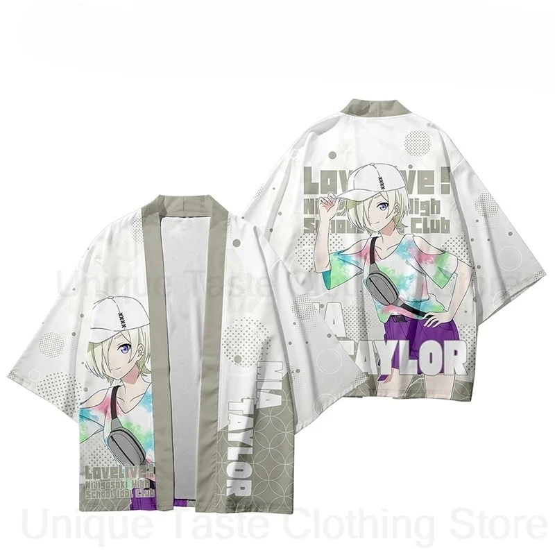 الصيف ثوب الكيمونو الياباني أنيمي يوكاتا Harajuku النساء الرجال قصيرة الأكمام كيمونو قميص