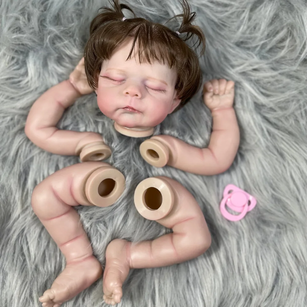 21 Inch Painted Reborn Doll Kit Eric/Erica With Rooted Hair and Eyelashes Unassembled DIY Vinyl Doll Parts Cloth Body Included