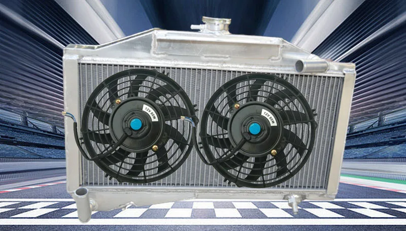 FOR MORRIS MINOR 1000 948/1098 ALUMINUM RADIATOR+FAN MT 1955-1971 1970 1969 1968 1967 1966 1965 1964 1963 1962 1961 55 56 1956