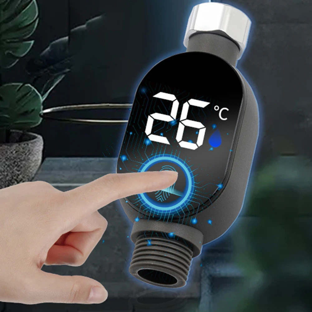 ميزان حرارة دش LED للتحكم الآلي، وقت استحمام آمن، هيكل يدوم طويلاً، لا يتطلب أدوات إضافية