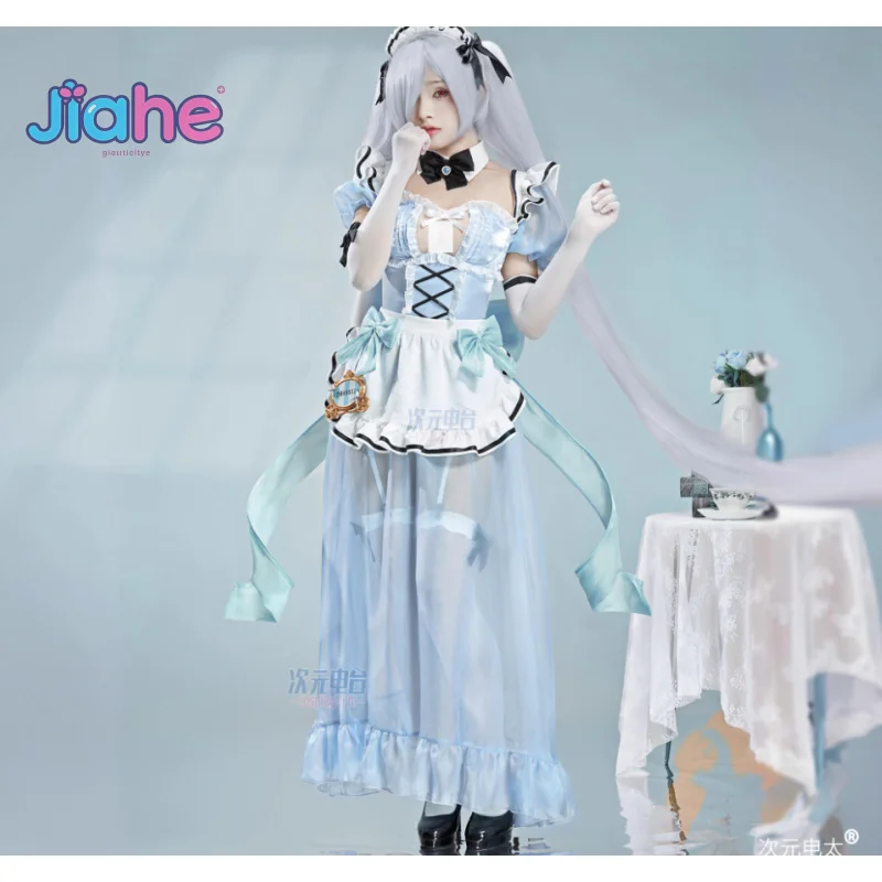 Disfraz de diosa de la victoria: Nikke Cenicienta, uniforme de Lolita dulce para mujer, conjunto de accesorios, nuevo vestido de sirvienta para Halloween