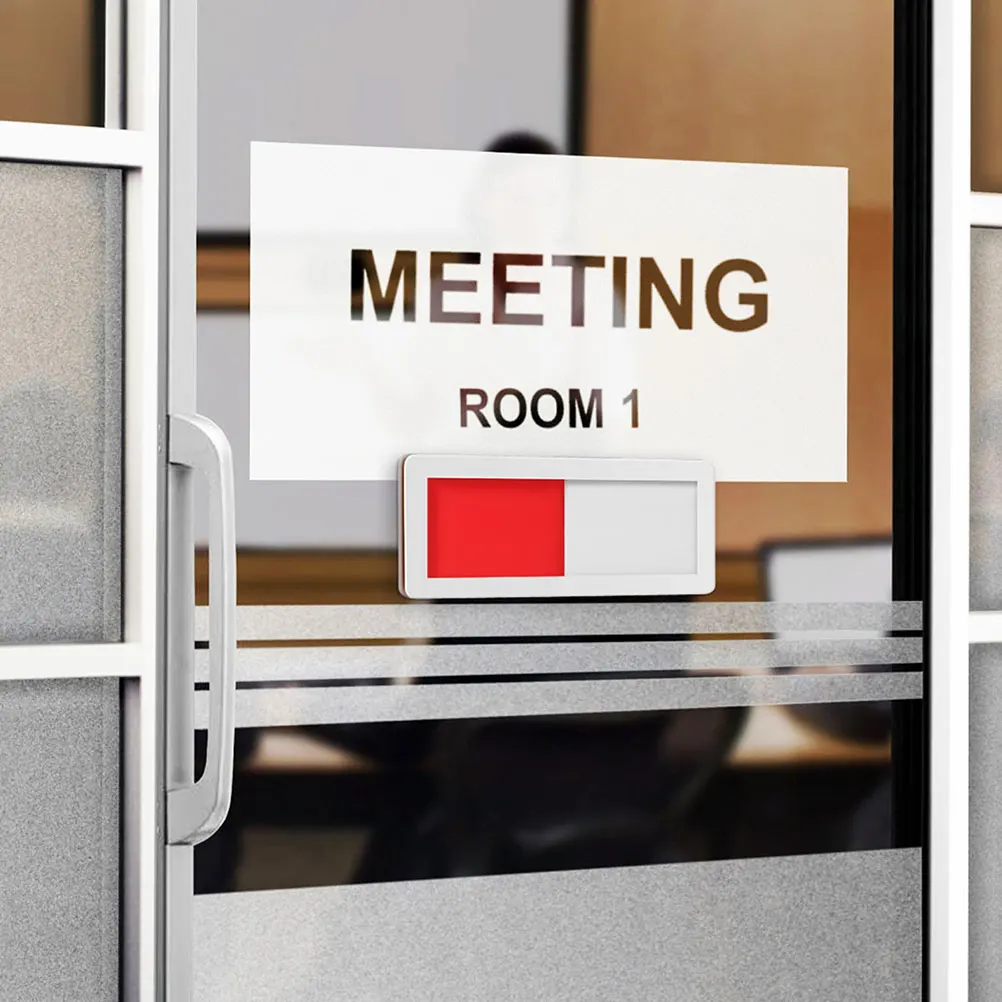 

2pcs Vacant Slider 10x4cm White PMMA Door Signage Toilet Privacy Studio Meeting Do Not Disturb Sign Conference Room Indicator