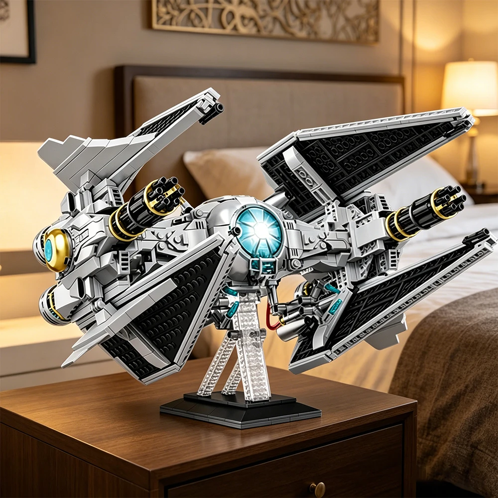 Modellbausatz Modellhaus-Zubehör 1109 Teile Interceptor-Set Mikro-Cockpit und Roboterarm 2 Sender und 4 Düsen - Ideales Geschenk für Sammler Geeignet für Heimdekoration zur Förderung der Fantasie,