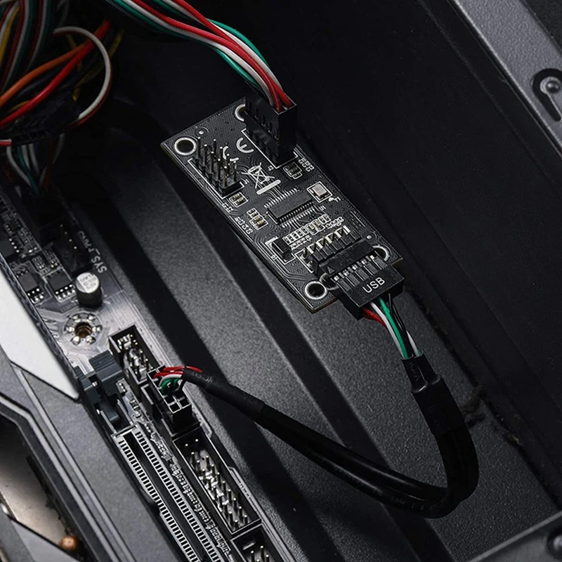 Hub USB USB Splitter USB2.0 9Pin a Dual 9pin Hub Adapter Riser scheda madre connettore USB 9pin cavo di prolunga da 1 a 2 nero