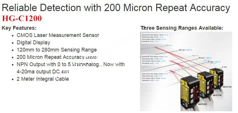 HG-C1030 HG-C1050 HG-C1100  HG-C1200 HG-C1400 NPN Micro Laser Measurement Sensor  Displacement Sensor 100% New Original