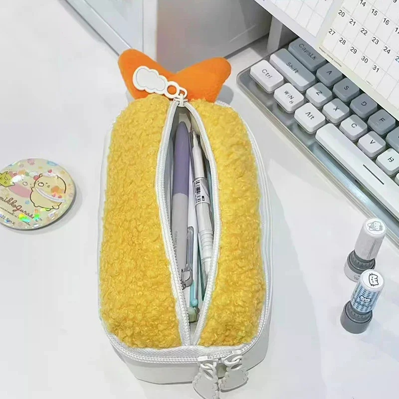 Fried Shrimp Pencil Case Stationery Box Female Elementary School Junior High School Students Large-capacity Ins Wind High-value