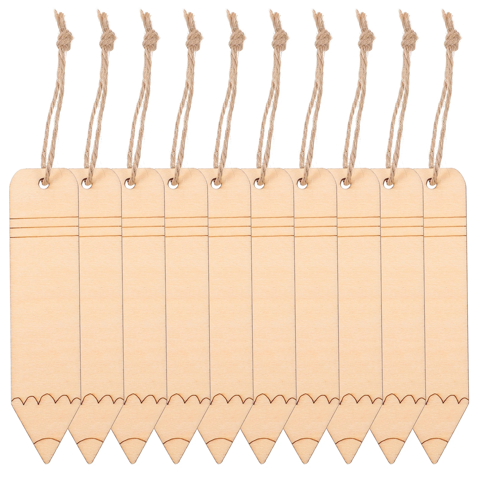 

10pcs Wooden Bookmarks Blanks Unpainted Diy Craft Tags For Reading Page Markers Christmas Decor Home Party Graffiti Drawing