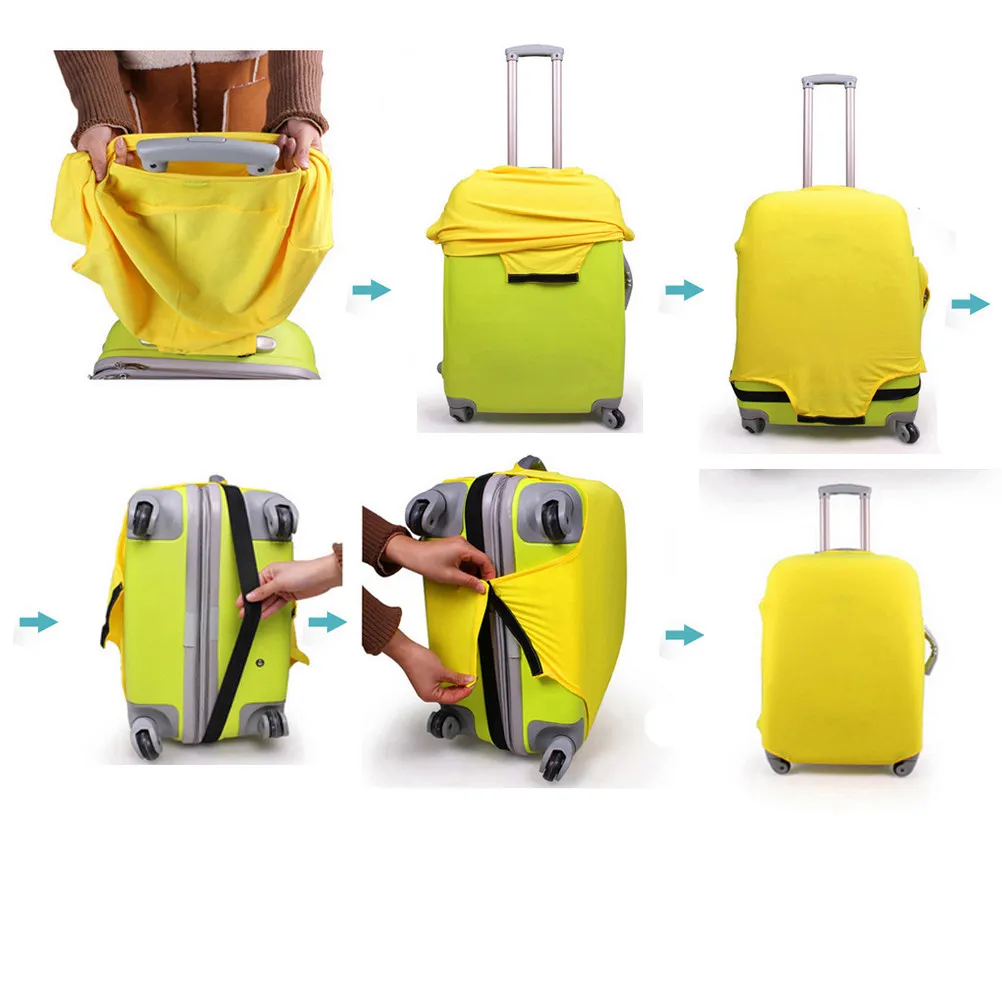 

Elastic Travel Suitcase Cover Luggage Protector Dustproof Trolley Case Cover for 26-30 Inches Luggage Case Pink