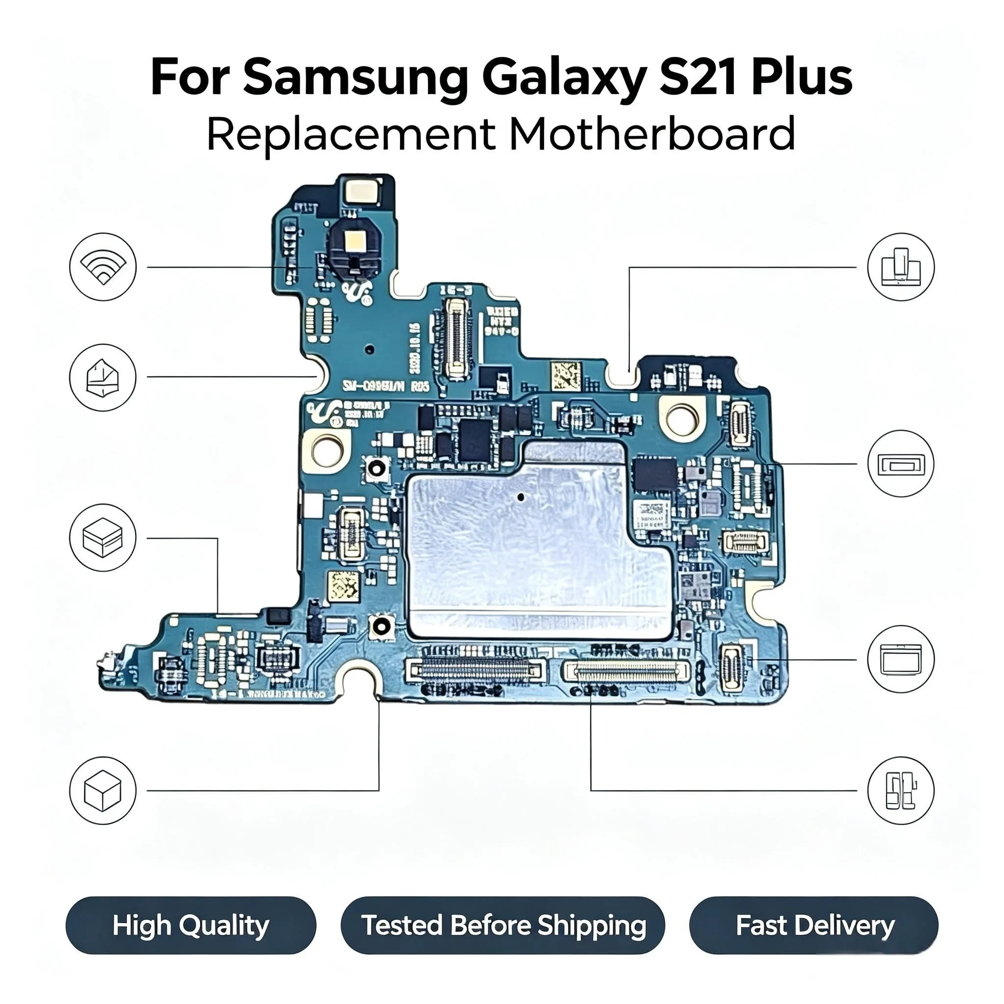 Fully Tested Unlocked Mainboard Repair Accessory For Samsung Galaxy S21 Plus S21+ SM-G996U SM-G996B SM-G996N Logic Motherboard