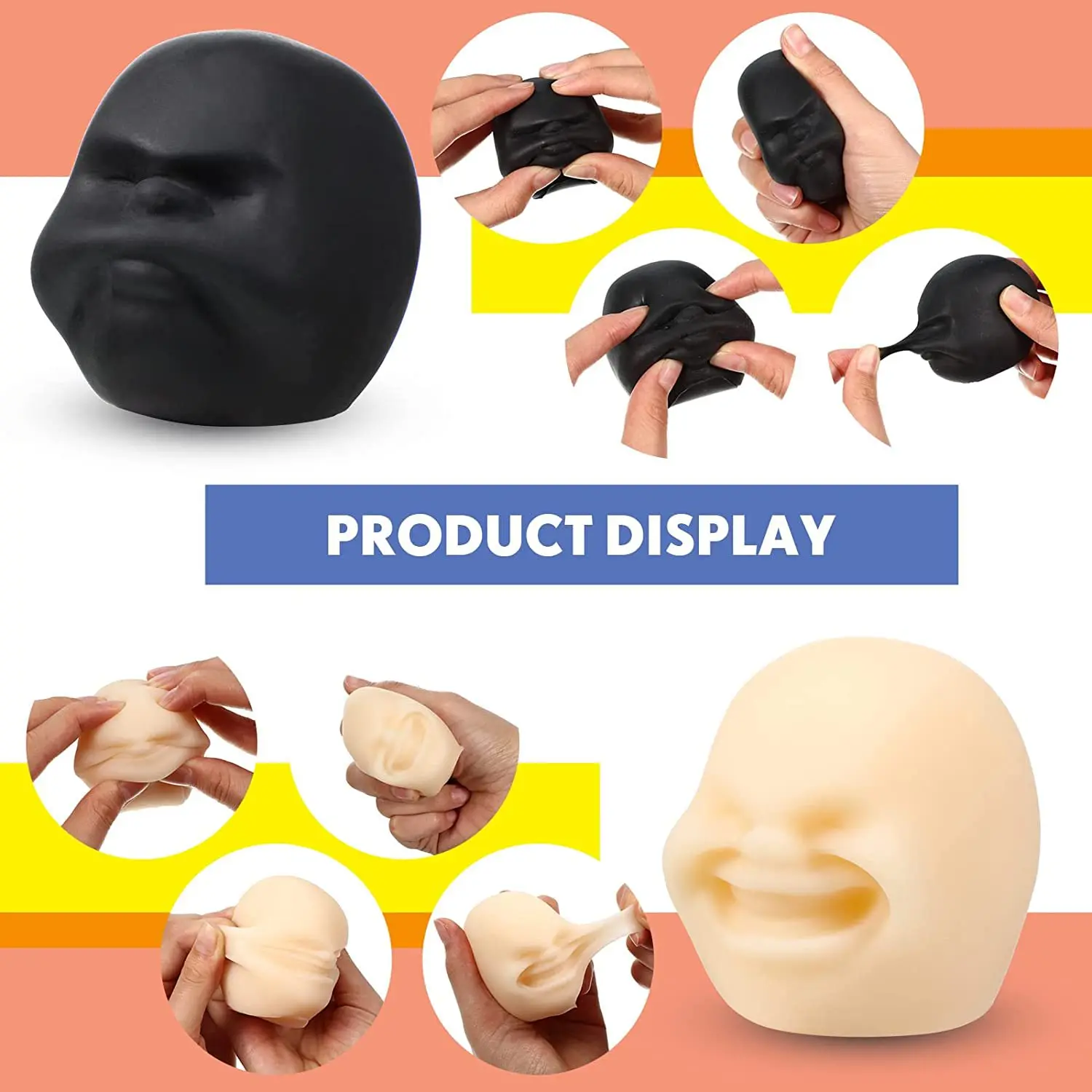 Fun Novelty Caomaru Antistress Ball Toy Human Face Emotion Vent Ball Resin Relax Doll Adult Stress Relieve Novelty Toys Gifts