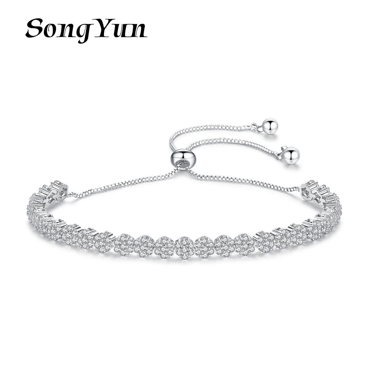 

SongYun Jewelry Manufacturer MHT Flower Chain Bracelet Accessories Women Full 5A Zircon Gemstones Charm Bracelet Jewelry