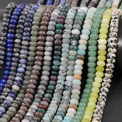 New Natural Stone Abacus Beads Blue Sodalite Amazonite Aventurine Loose Beads Fit DIY Bracelet Necklace Jewelry Making Supplies
