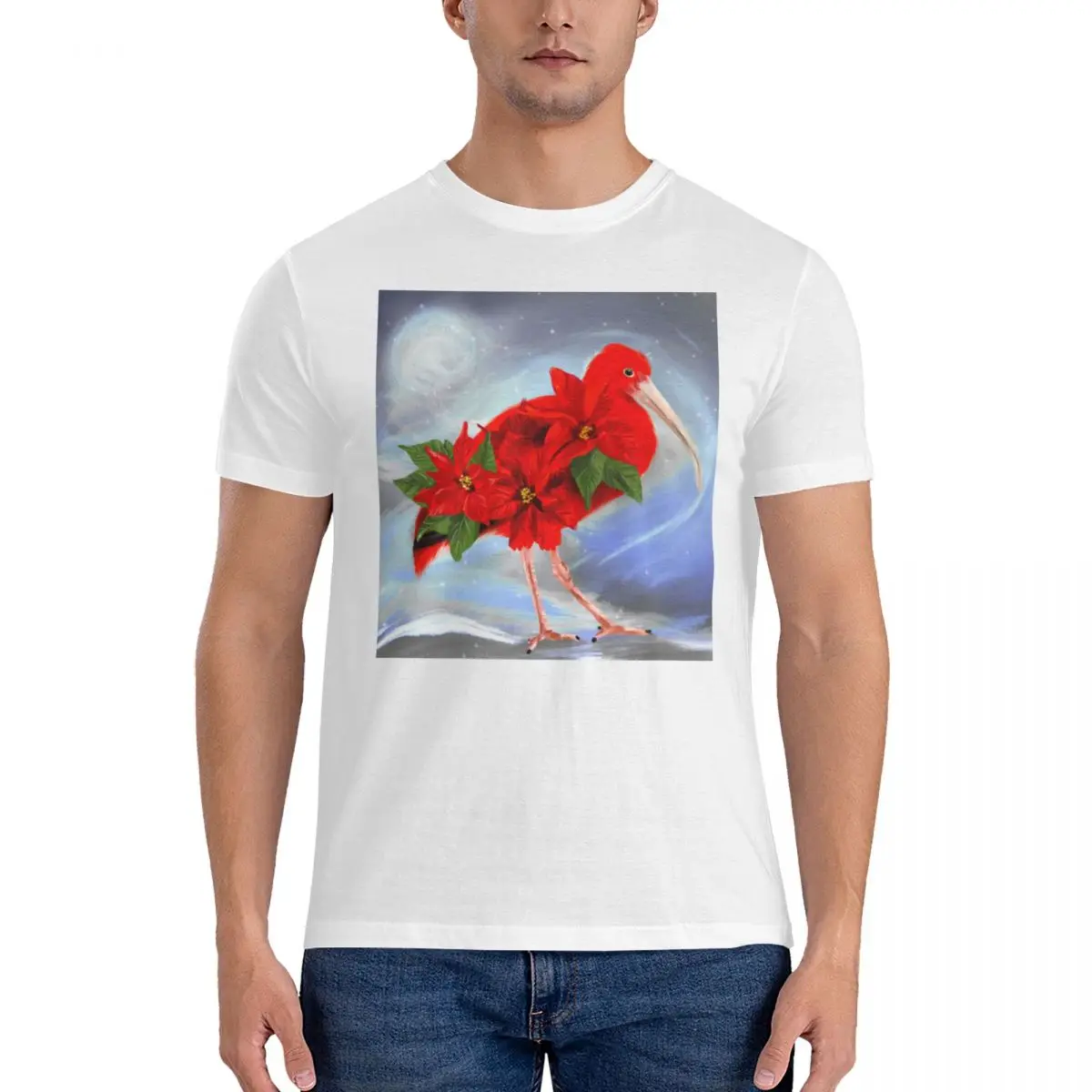 القرمزي إيبيس البونسيتة الرجال تي شيرت موضة المتضخم تي شيرت الرجال س الرقبة القطن تيز قصيرة الصيف الذكور