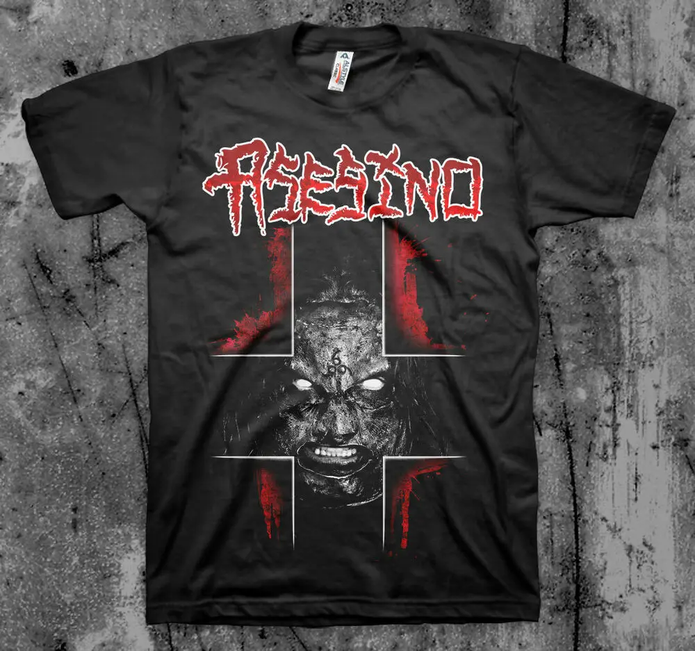 Asesino 'Cross Face' T Shirt  High Quality 100%Cotton Short Sleeve