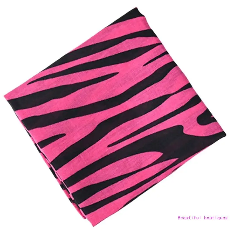 Trendy Zebras Striped Head Wrap Square Scarf Bandana for Cycling Outdoor Running DropShip