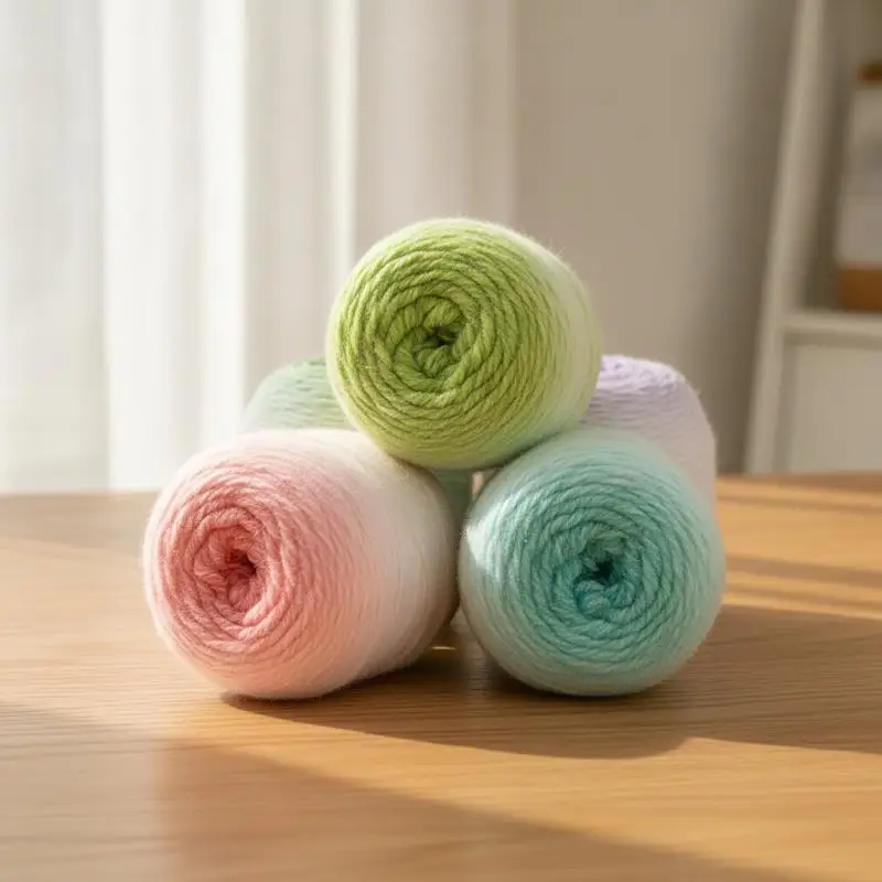 200g Practical Multicolor Gradient Wool Yarn Soft Durable Crochet Thread for All Ages DIY Knitting Projects