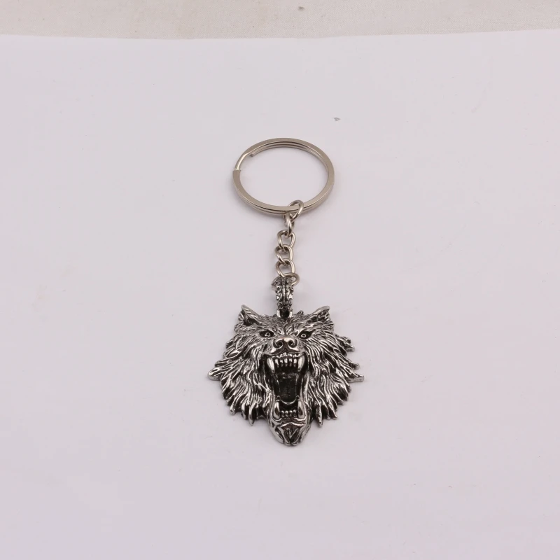 Punk Wolf Head Keychain Streetwear Hip Hop Trendy Fashion Accessory Creative Dominant Personalized Stylish Hanging Ornament