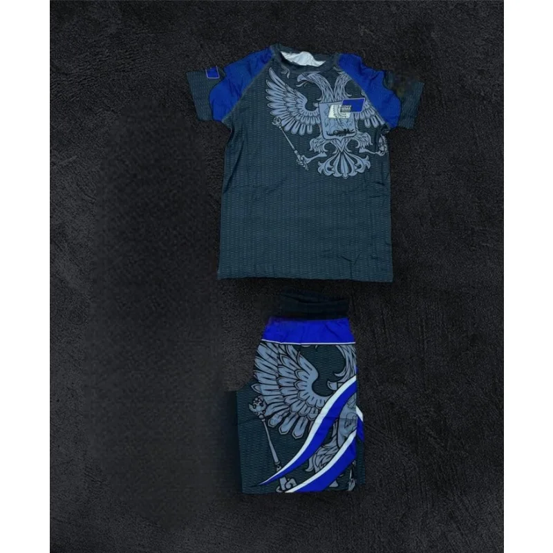 2026Summer Boxing Jiu Jitsu Sports Set Men's Graphic Rash Guard T-shirts&Shorts Quick Drying Breahable Training Combat Suit MOTO - view 2